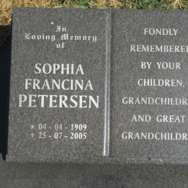 PETERSEN Sophia Francina 1909-2005