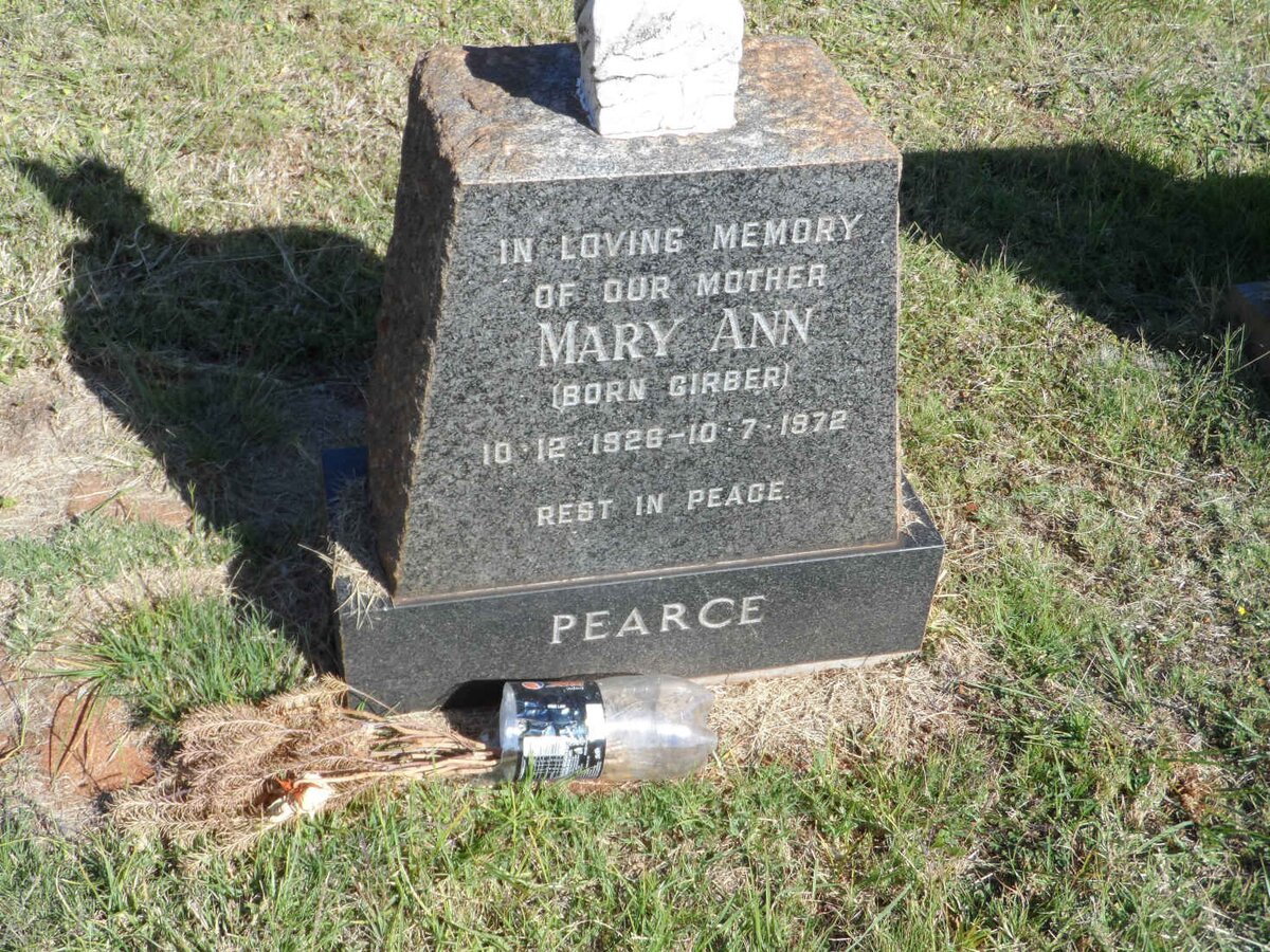 PEARCE Mary Ann nee GIRBER 1926-1972
