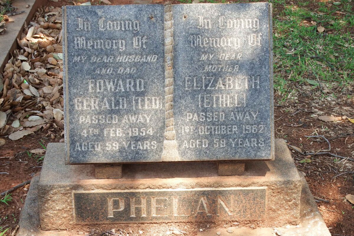 PHELAN Edward Gerald -1954 &amp; Elizabeth -1962