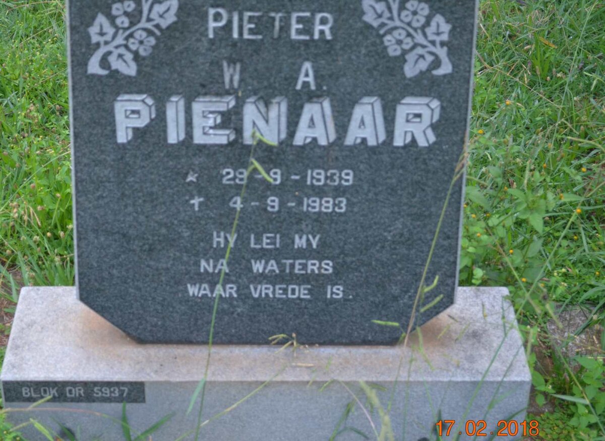 PIENAAR Pieter W.A. 1939-1983