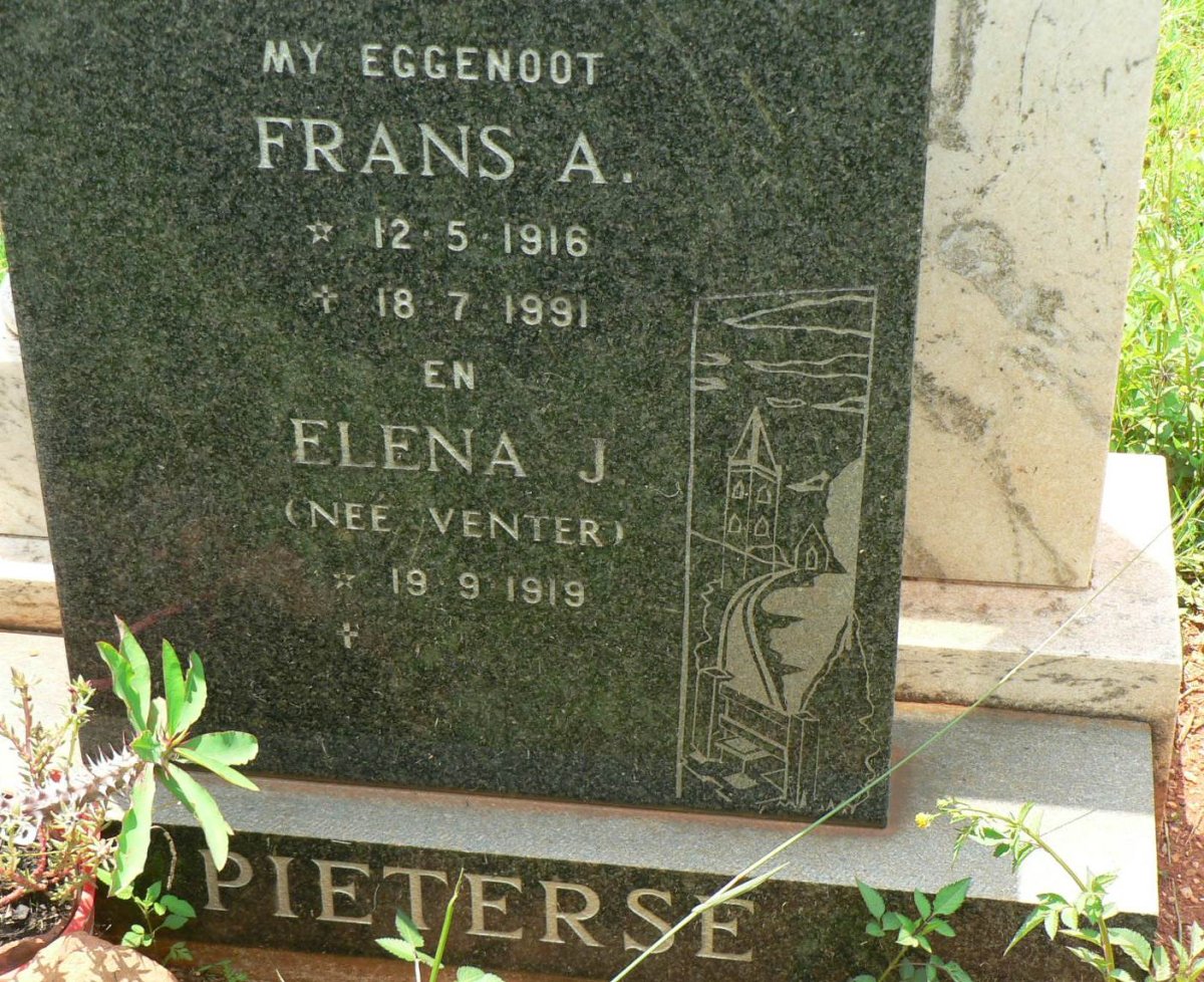 PIETERSE Frans A. 1916-1991 &amp; Elena J. VENTER 1919-