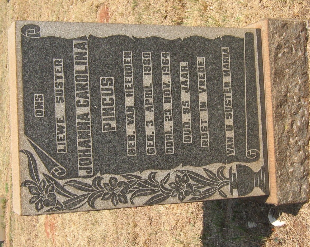 PINCUS Johanna Carolina nee VAN HEERDEN 1880-1964