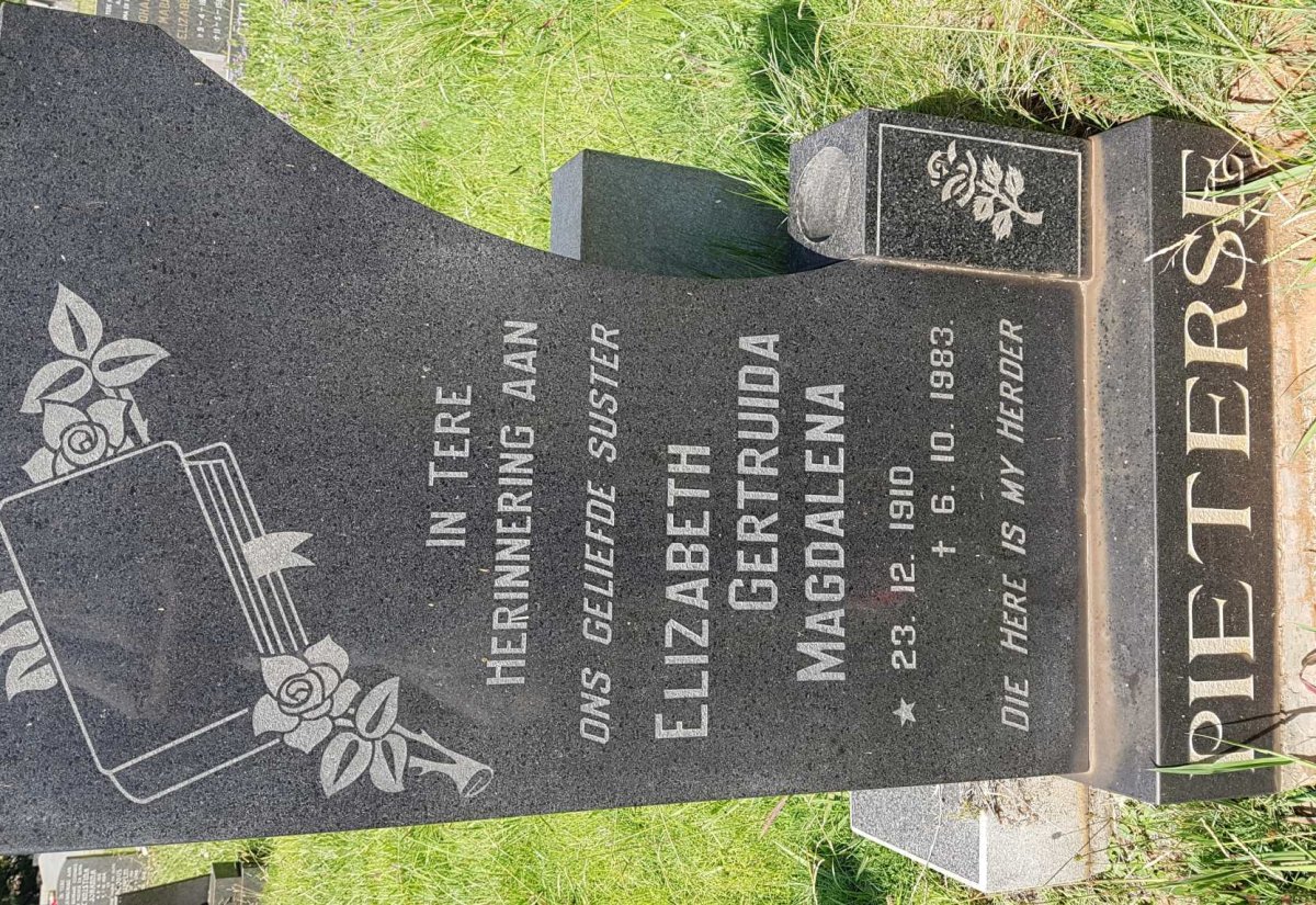 PIETERSE Elizabeth Gertruida Magdalena 1910-1983