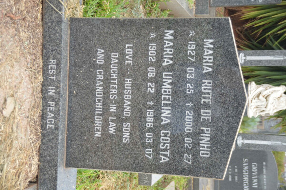 PINHO Maria Rute, de 1927-2000 :: COSTA Maria Umbelina 1902-1986