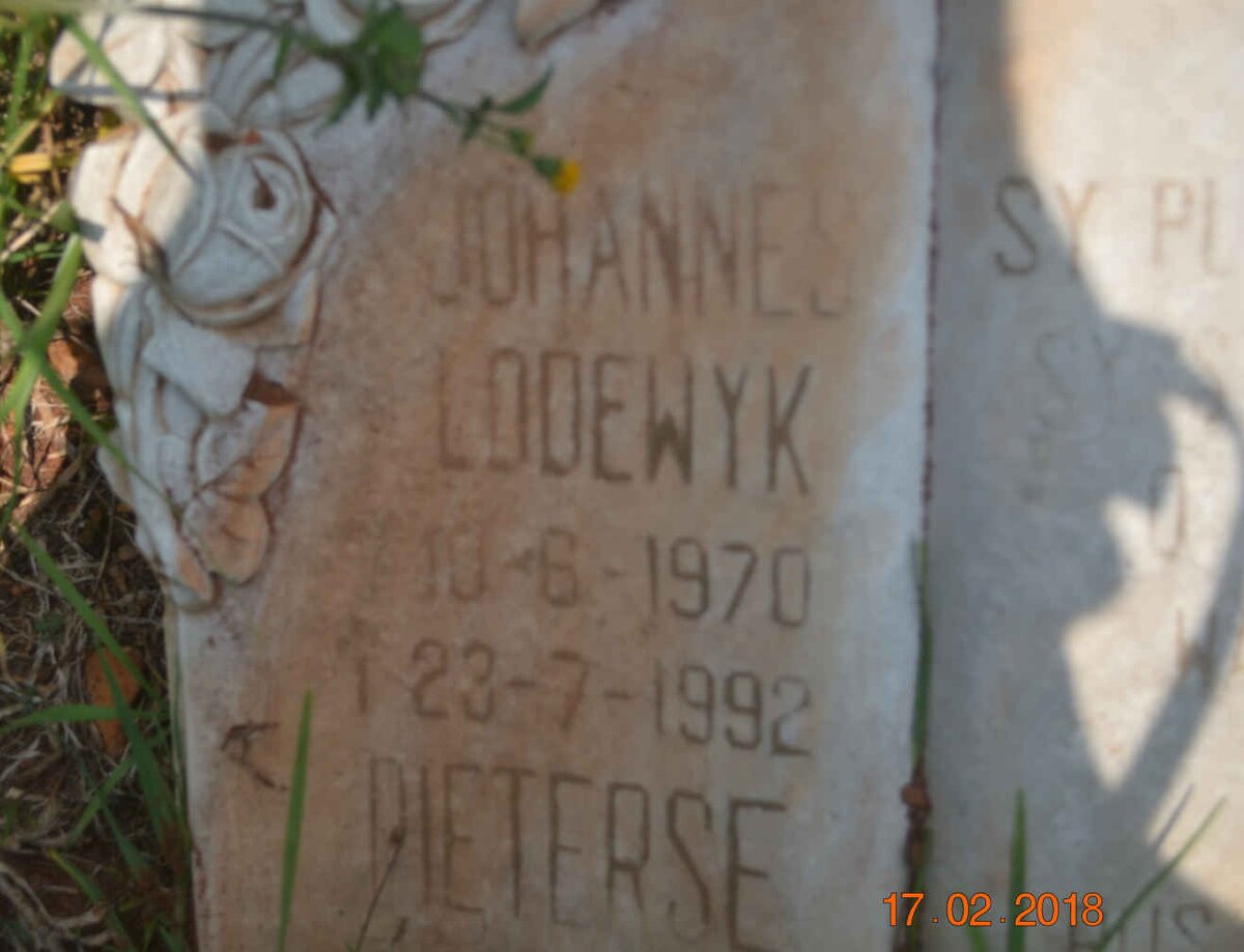PIETERSE Johannes Lodewyk 1970-1992