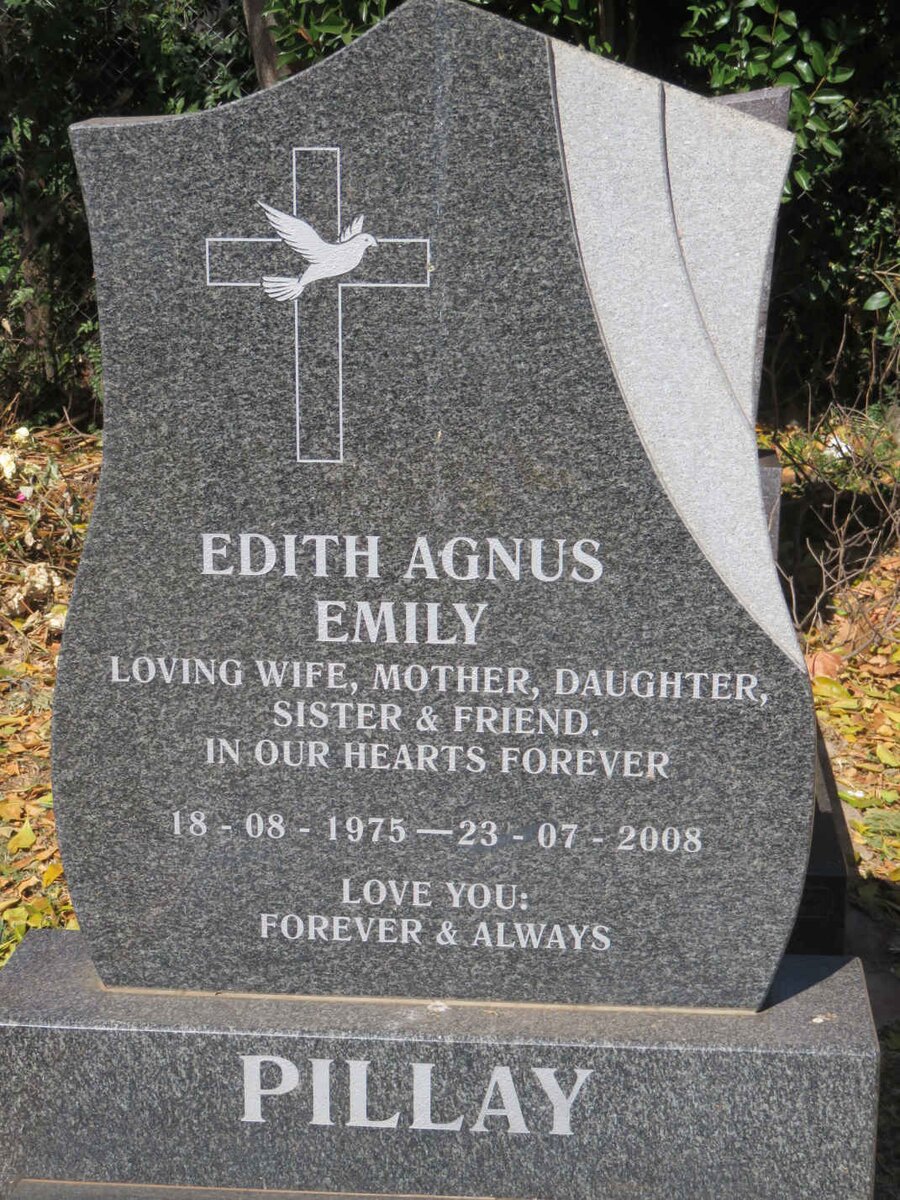 PILLAY Edith Agnus Emily 1975-2008