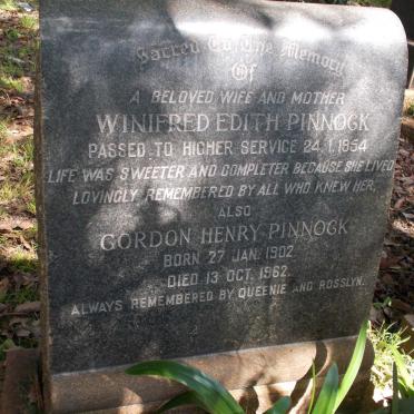 PINNOCK Gordon Henry 1902-1962 &amp; Winifred Edith -1954