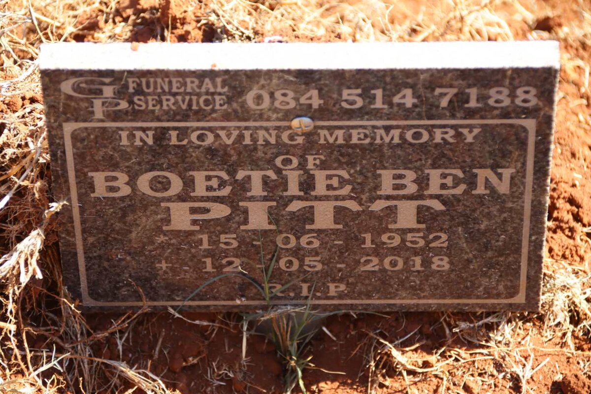 PITT Boetie Ben 1952-2018