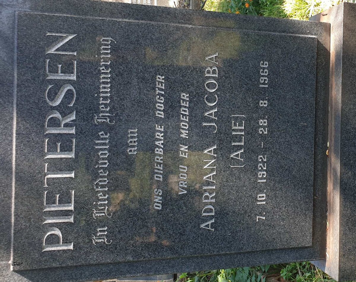 PIETERSEN Adriana Jacoba 1922-1966