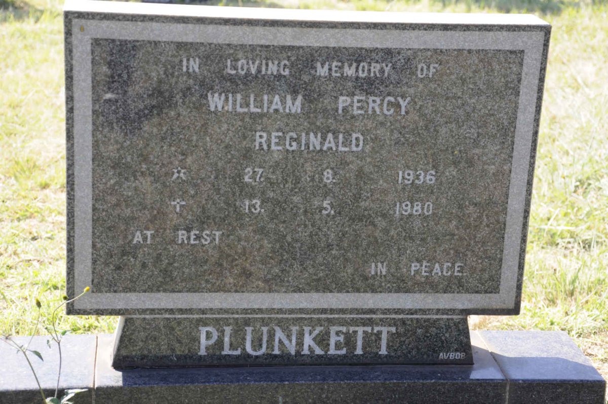 PLUNKETT William Percy Reginald 1936-1980