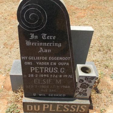 PLESSIS Petrus C., du 1895-1974 &amp; Elsie M. 1905-1988