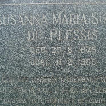 PLESSIS Susanna Maria Sophia, du 1875-1966
