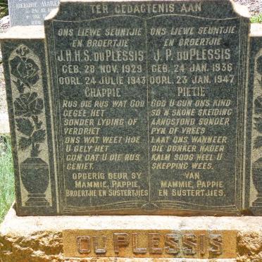 PLESSIS J.H.H.S., du 1929-1943 :: DU PLESSIS J.P. 1936-1947