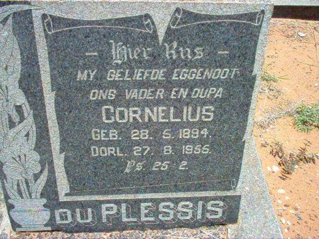 PLESSIS Cornelius, du 1894-1955