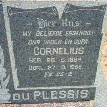 PLESSIS Cornelius, du 1894-1955