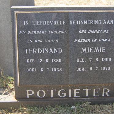 POTGIETER Ferdinand 1896-1965 &amp; Miemie 1900-1970