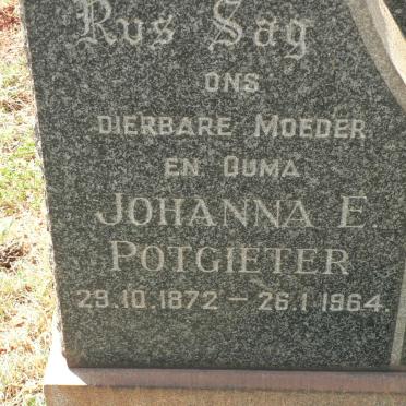 POTGIETER Johanna E. 1872-1964