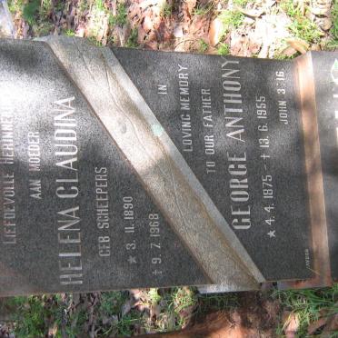 PORTEUS George Anthony 1875-1955 &amp; Helena Claudina SCHEEPERS 1890-1968