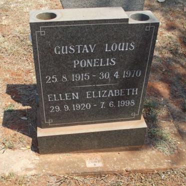 PONELIS Gustav Louis 1915-1970 &amp; Ellen Elizabeth 1920-1998