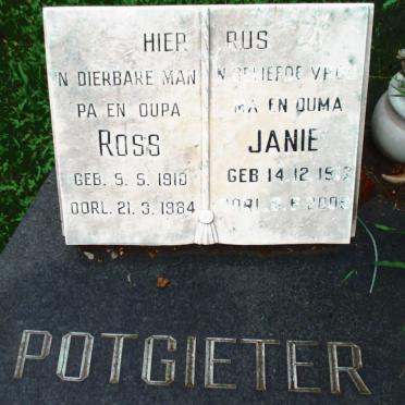 POTGIETER Ross 1910-1984 &amp; Janie 1917-2009