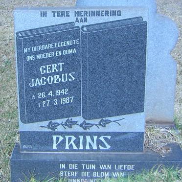 PRINS Gert Jacobus 1942-1987