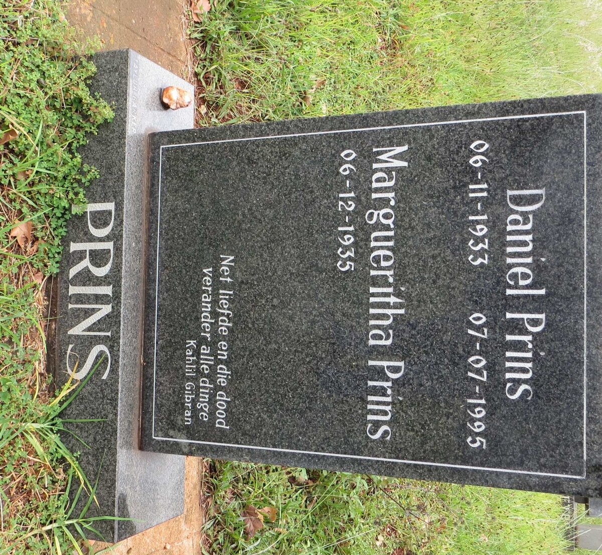 PRINS Daniel 1933-1995 &amp; Margueritha 1935-