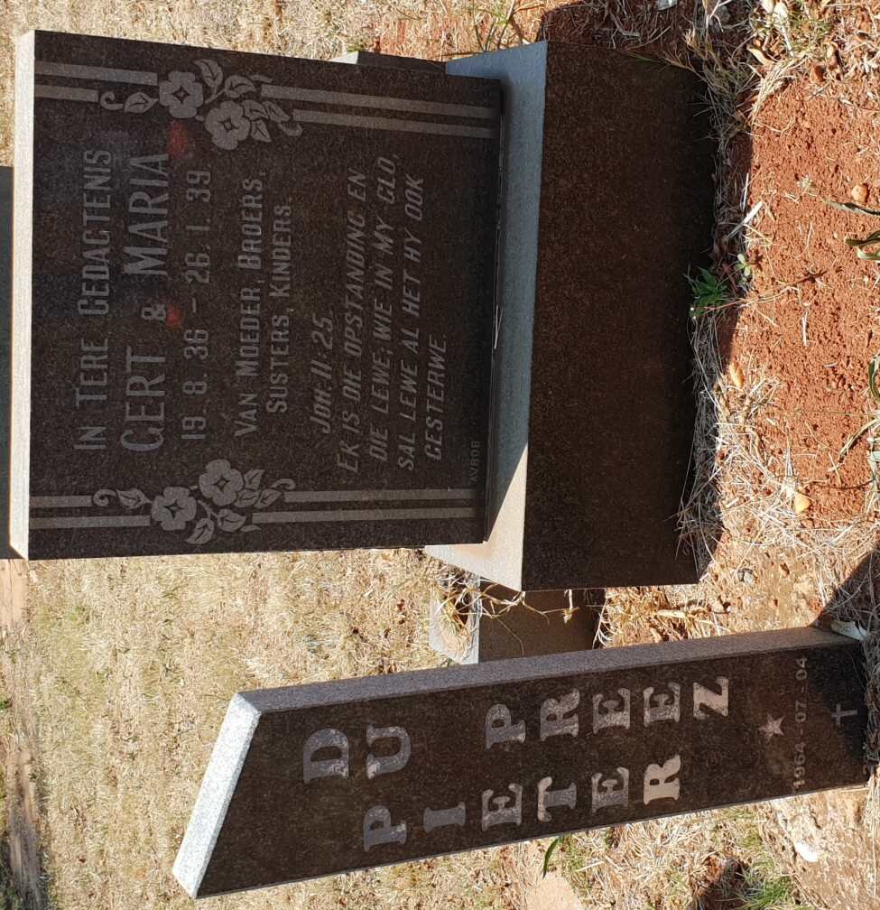 PREEZ Gert, du 1936-  &amp; Maria 1939- :: DU PREEZ Pieter  1964-