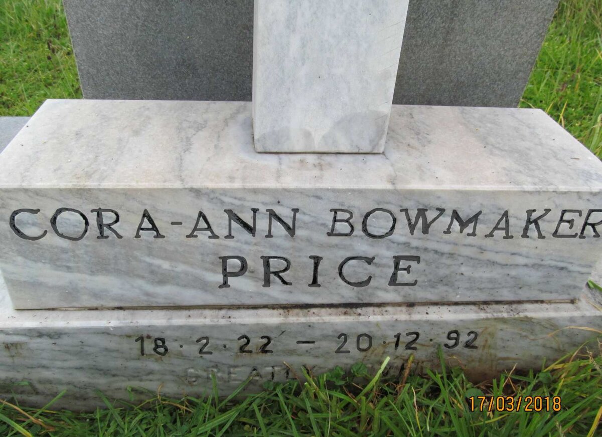 PRICE Cora-Ann Bowmaker 1922-1992