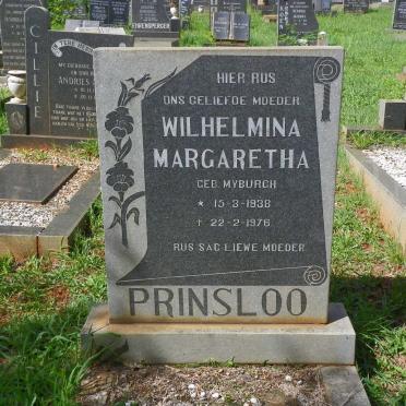 PRINSLOO Wilhelmina Margaretha nee MYBURGH 1938-1976