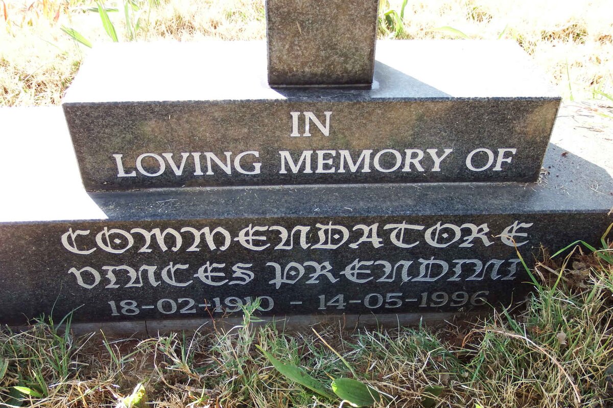 PRENBINI Commendatore Vinces 1910-1996 &amp; Edna 1913-2011