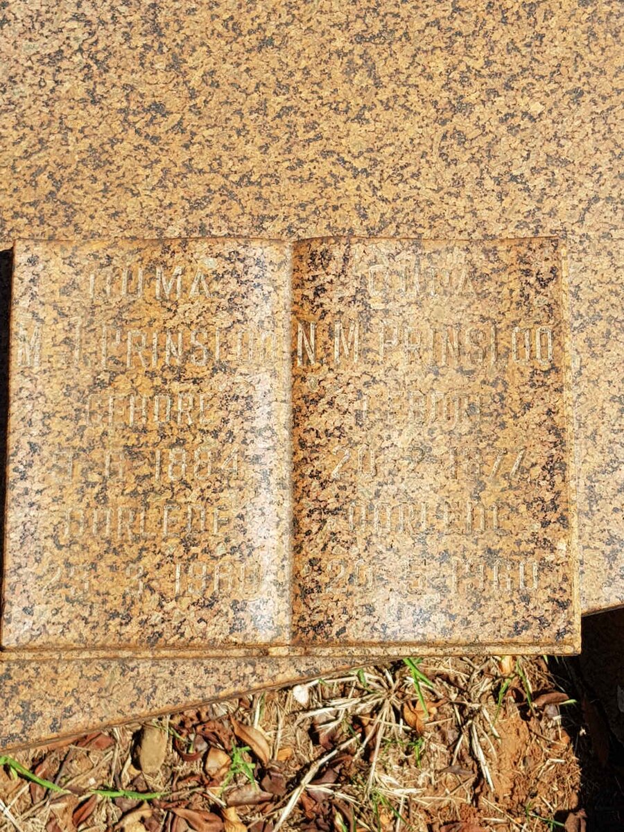 PRINSLOO N.M. 1877-1960 &amp; M.J. 1884-1960