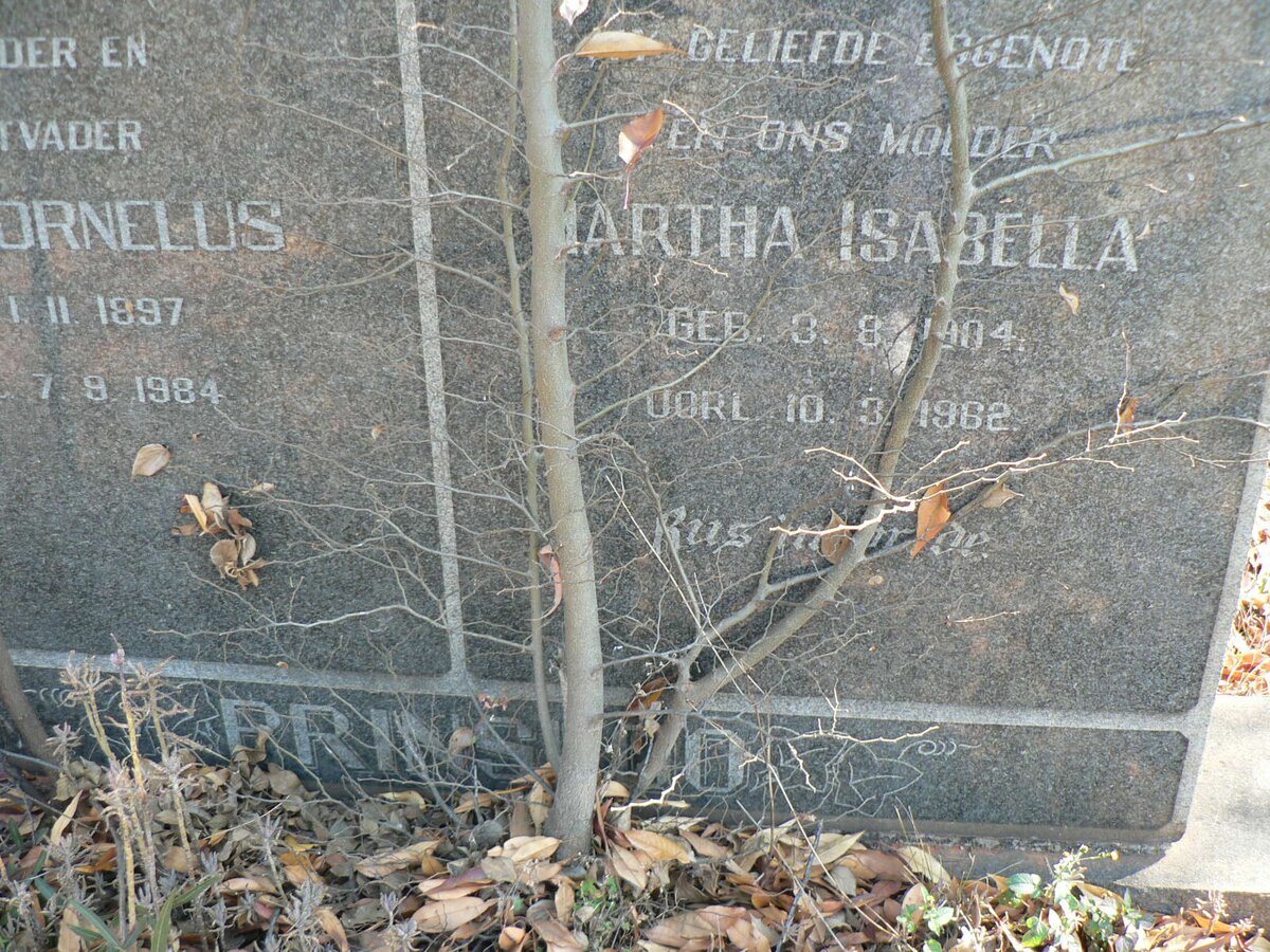 PRINSLOO Izak Cornelus 1897-1984 &amp; Martha Isabella 1904-1962