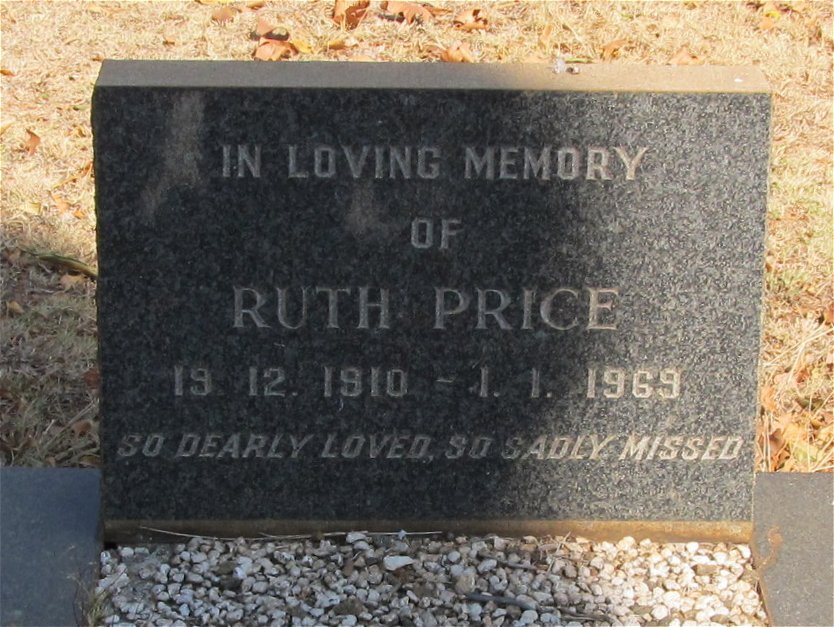 PRICE Ruth 1910-1969