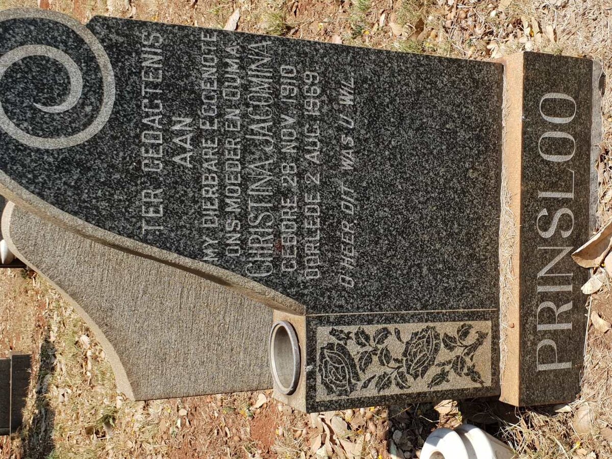 PRINSLOO Christina Jacomina 1910-1969