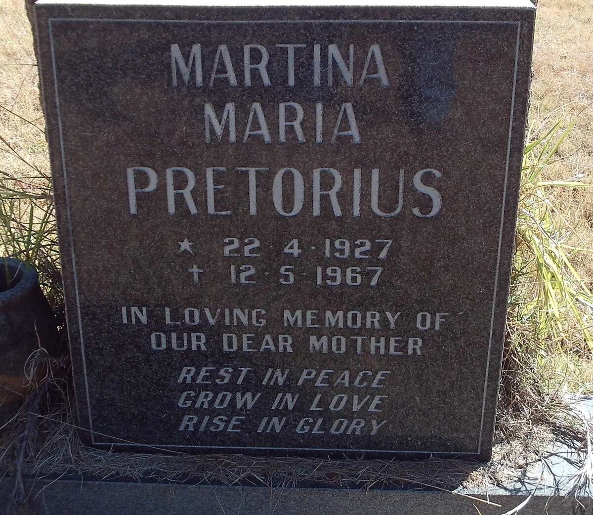 PRETORIUS Martina Maria 1927-1967