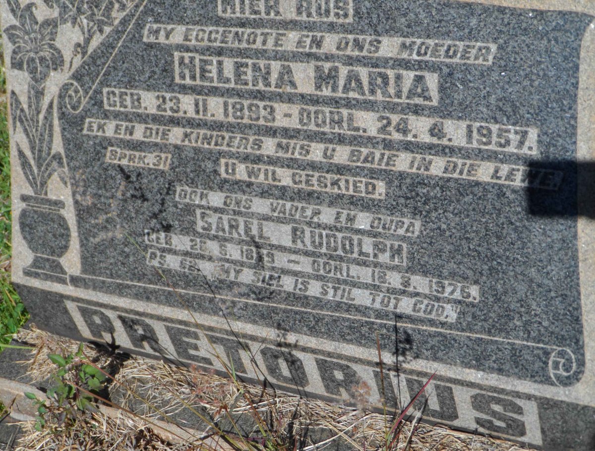 PRETORIUS Sarel Rudolph 18?9-1976 &amp; Helena Maria 1893-1957