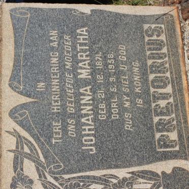 PRETORIUS Johanna Martha 1871-1958