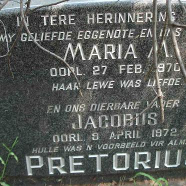 PRETORIUS Jacobus -1972 &amp; Maria M. -1970