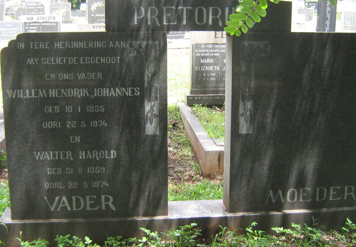 PRETORIUS Willem Hendrik Johannes 1935-1974 :: PRETORIUS Walter Harold 1959-1974