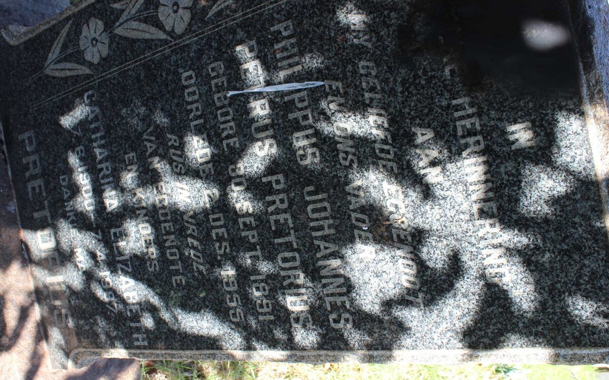 PRETORIUS Philippus Johannes Petrus 1891-1955 &amp; Catharina Elizabeth 1900-1987