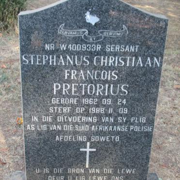 PRETORIUS Stephanus Christiaan Francois 1962-1988