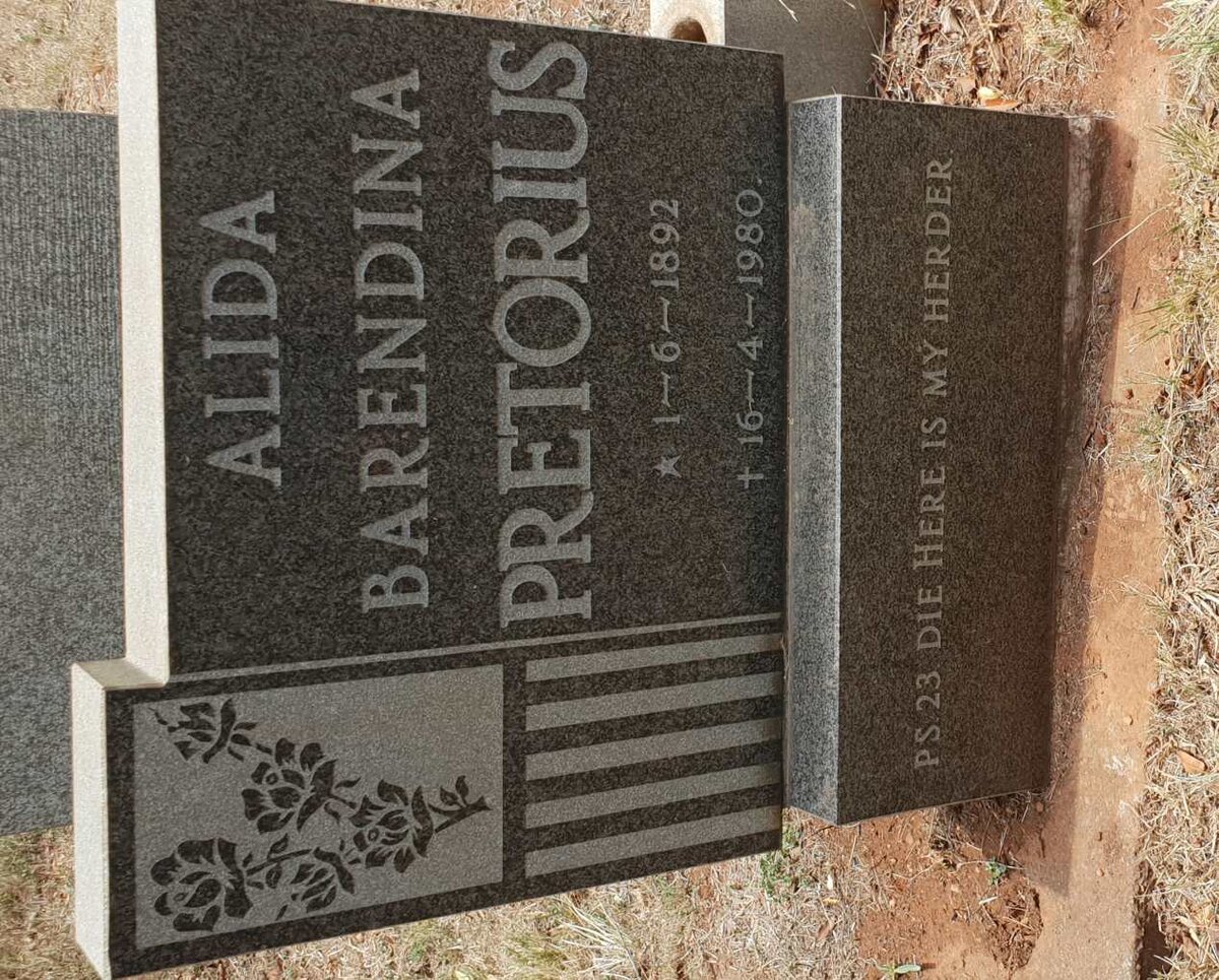 PRETORIUS Alida Barendina 1892-1980