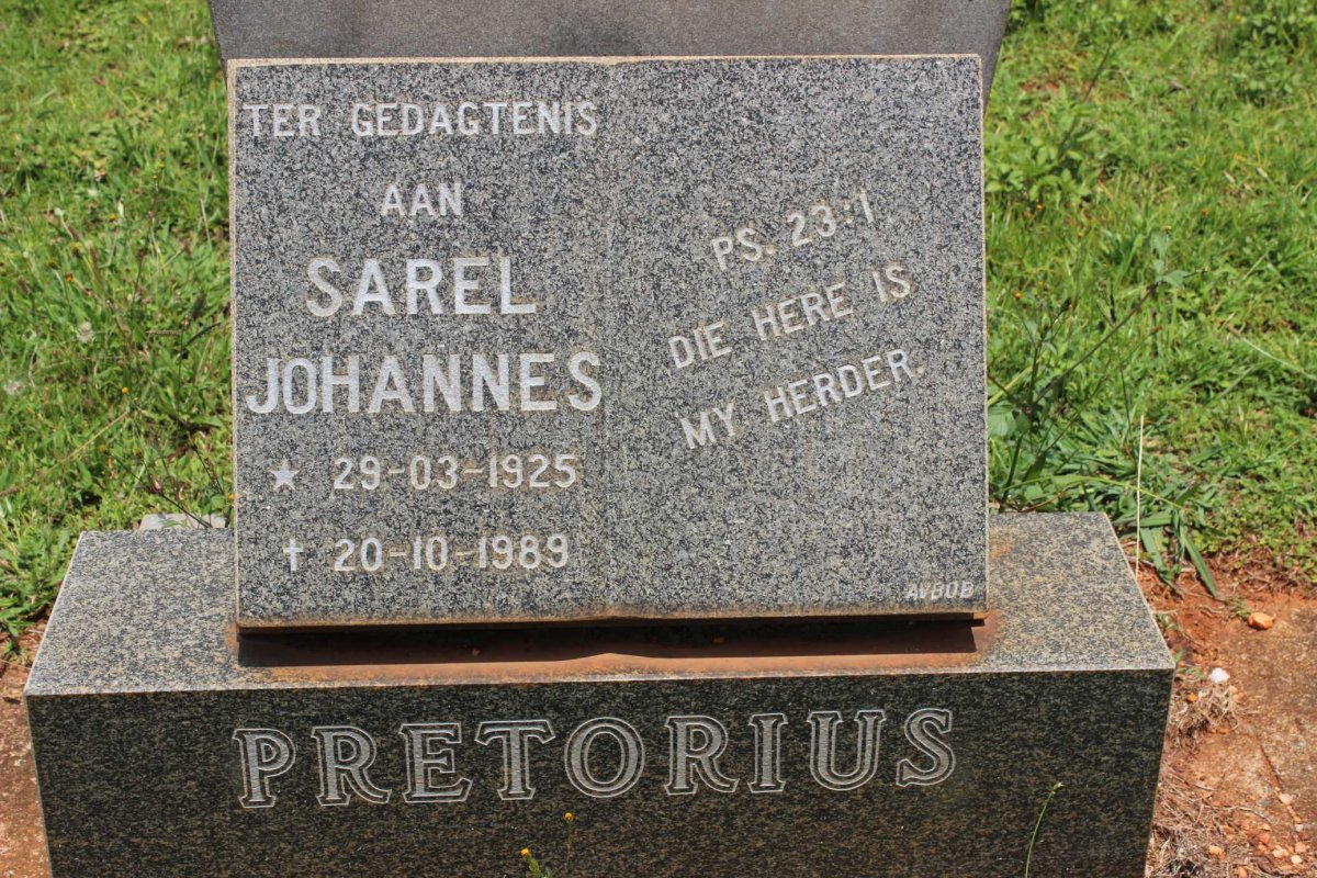 PRETORIUS Sarel Johannes 1925-1989