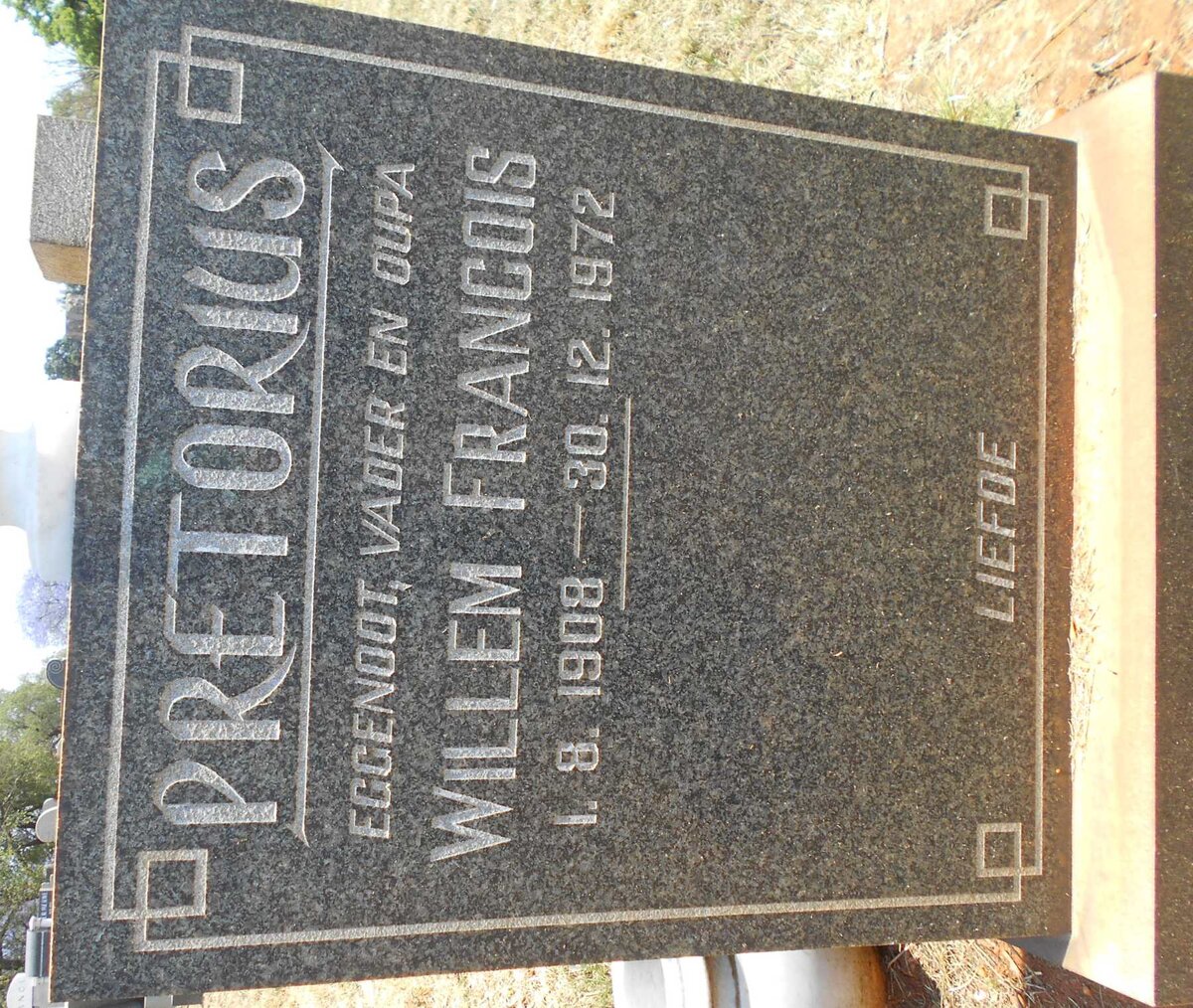 PRETORIUS Willem Francois 1908-1972