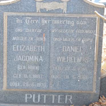 PUTTER Daniel Wilhemus 1885-1961 &amp; Elizabeth Jacomina HORN 1887-1970