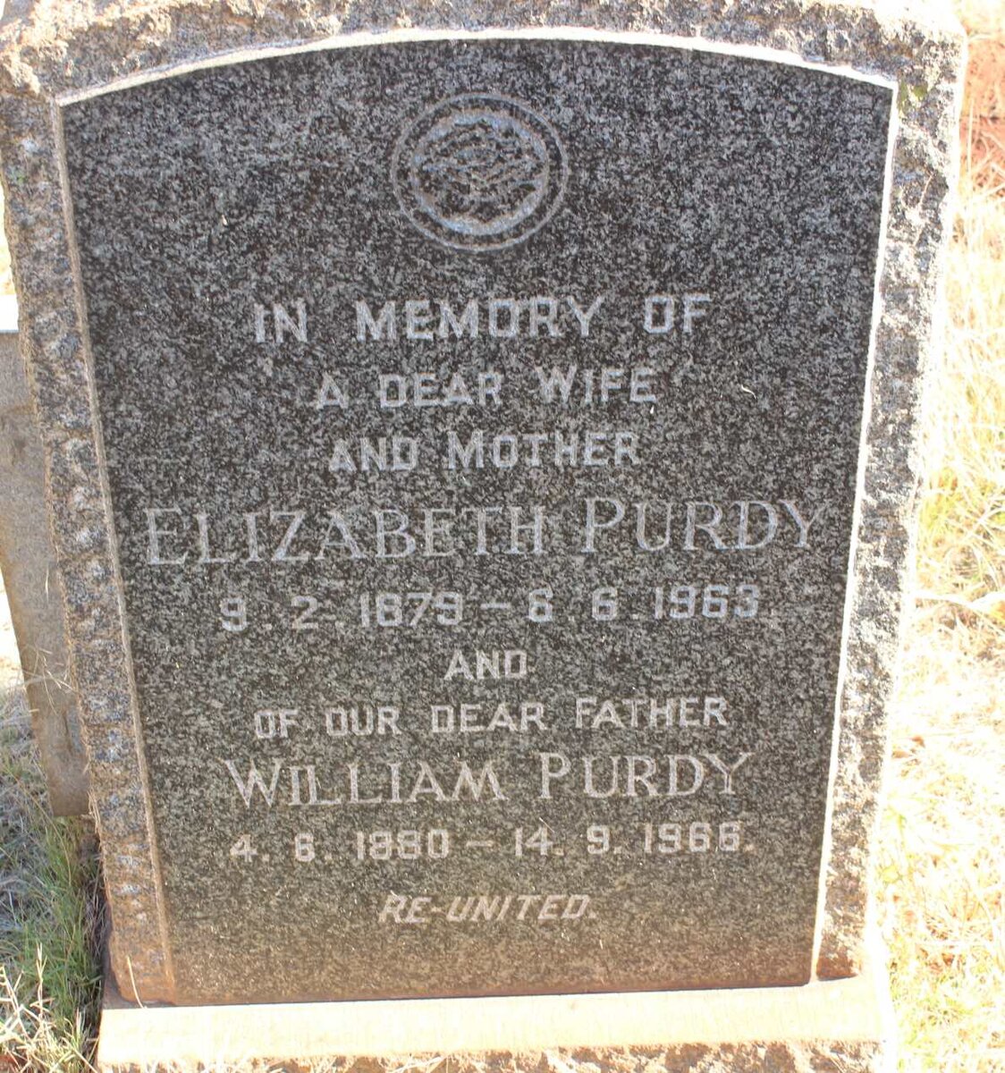 PURDY William 1880-1966 &amp; Elizabeth 1879-1963