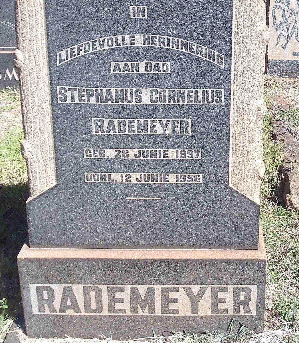 RADEMEYER Stephanus Cornelius 1897-1956
