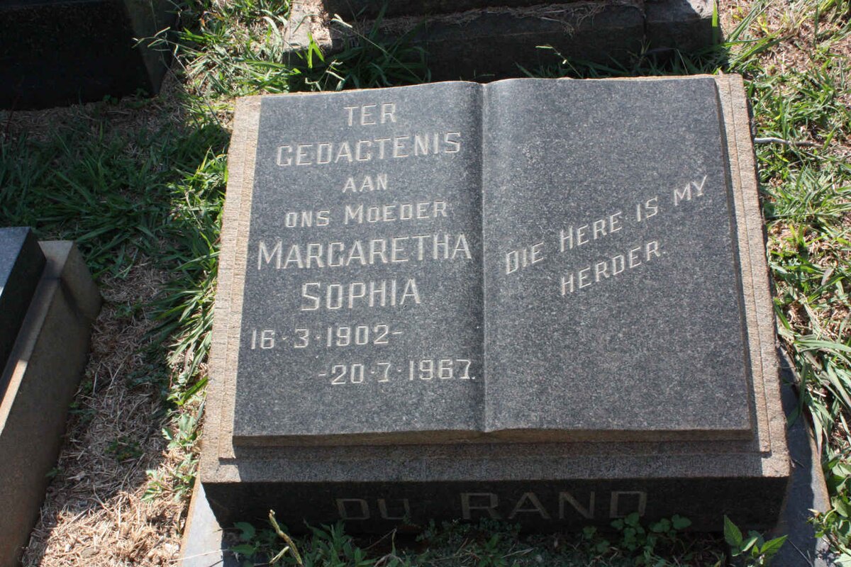 RAND Margaretha Sophia, du 1902-1967