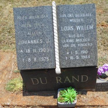 RAND Johannes J., du 1903-1975 &amp; Louis Willem 1910-1984 :: DU RAND Frans Johannes 1929-2003 &amp; Martha Jacoba 1930-2013
