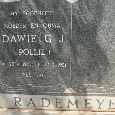 RADEMEYER Dawie G.J. 1920-1981